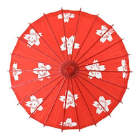 イベント用品　子ども用踊り傘・和傘（赤桜）