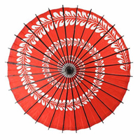 踊り傘・和傘（うず巻藤）　赤